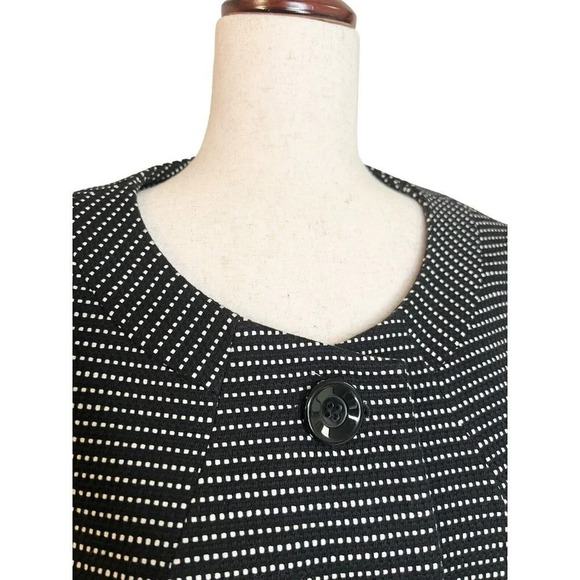 Talbots Jacket Swing Coat Sz 16 Black White Polka Dot Short Career Office - Picture 6 of 10